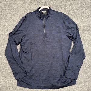Killtec Mens Size XL Activewear Shirt Top Navy Pullover Qrt Zip Long Sleeves